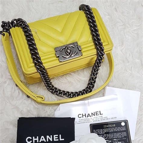 chanel boy chevron yellow|Chanel boy shopping tote.